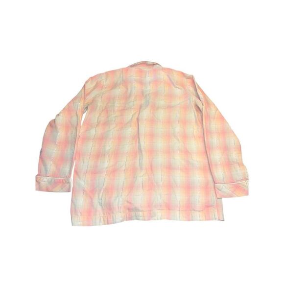 Victoria Secret Womens Pajamas Medium Pink Plaid Button Drawstring cute girly - Picture 5 of 6